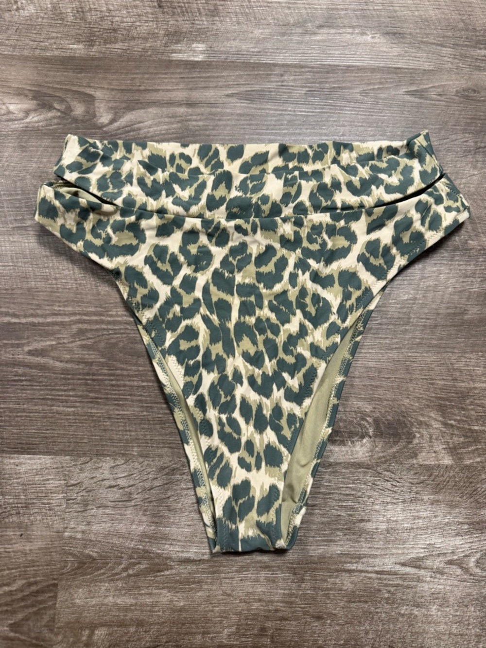 Aerie Cheetah Print High Cut Cheeky Bikini Bottoms Size Large